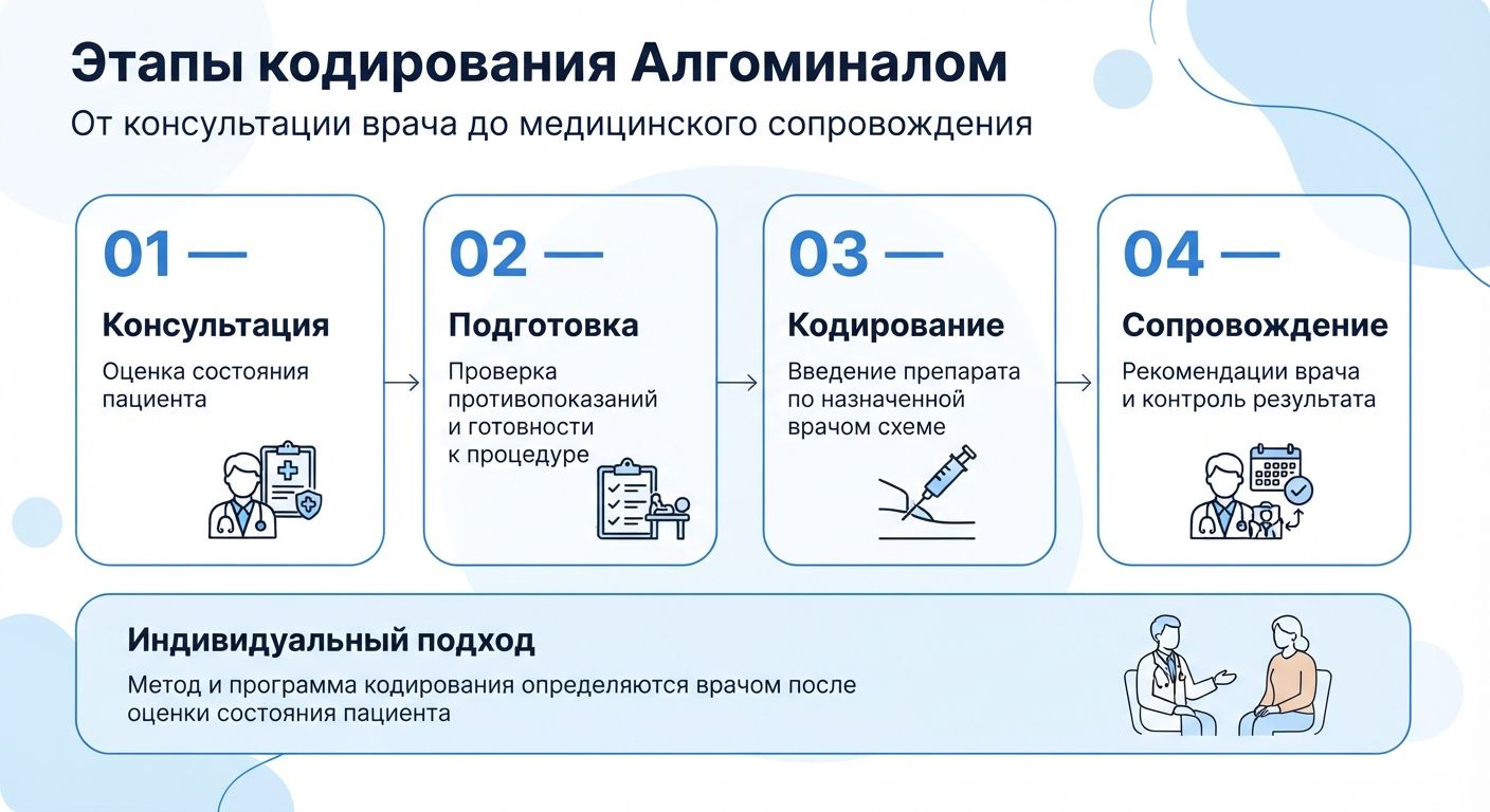 Кодирование препаратом «Алгоминал» в Юрюзане инфографика